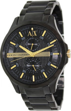 Armani Exchange Hampton AX2121 Men's Chronograph Watch – Black Dial with Black Stainless Steel Strap