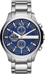 Armani Exchange Hampton AX2155 Men's Chronograph Watch – Blue Dial with Silver Stainless Steel Strap