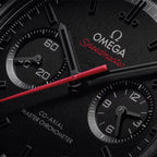 OMEGA Speedmaster Dark Side of the Moon Black Ceramic 44.25mm - Full Black w/ Red Seconds Hand on Rubber Strap