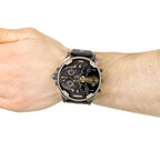Diesel DZ7348 Mr. Daddy 2.0 Chronograph Men's Watch – Black Dial & Black Leather Strap