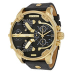 Diesel DZ7371 Mr. Daddy Chronograph Men's Watch – Black Dial & Black Leather Strap