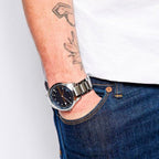Armani Exchange Hampton AX2132 Men's Chronograph – Blue Dial with Silver Stainless Steel Bracelet