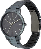 Armani Exchange Cayde AX2702 Men's Analog Watch – Blue Dial with Matching Blue Stainless Steel Strap
