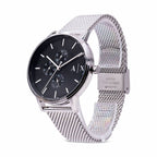 Armani Exchange Cayde AX2714 Men's Chronograph – Black Dial with Silver Mesh Stainless Steel Strap