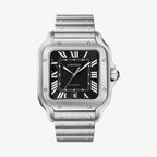 Santos De Cartier Large Model | Steel, Black Dial
