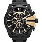 Diesel DZ4338 Mega Chief Chronograph Men's Watch – Black Dial & Black Stainless Steel Strap