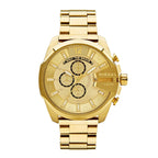 Diesel DZ4360 Mega Chief Chronograph Men's Watch – Gold Dial & Gold Stainless Steel Strap