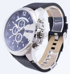 Diesel DZ4423 Mega Chief Chronograph Men's Watch – Blue Dial & Black Leather Strap