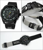 Diesel DZ4514 Mega Chief Chronograph Men's Watch – Black Dial & Black Mesh Bracelet