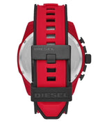 Diesel DZ4526 Mega Chief Chronograph Men's Watch – Black Dial & Red Rubber Strap
