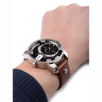 Diesel DZ7264 SBA Dual Time Men's Watch – Black Dial & Brown Leather Strap