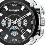 Diesel DZ7345 BAMF Chronograph Men's Watch – Black Dial & Black Leather Strap