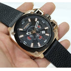 Diesel DZ7346 BAMF Chronograph Men's Watch – Black Dial & Black Leather Strap