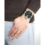 Diesel DZ7376 Uber Chief Oversized 4-Time Men's Watch – Black Dial & Black Leather Strap