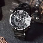 Diesel DZ4283 Mega Chief Chronograph Men's Watch – Black Dial & Black Steel Strap