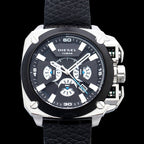 Diesel DZ7345 BAMF Chronograph Men's Watch – Black Dial & Black Leather Strap