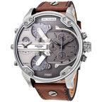 Diesel DZ7413 Mr. Daddy Chronograph Men's Watch – Grey Dial & Brown Leather Strap
