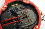 Diesel DZ7430 Mr. Daddy 2.0 Chronograph Men's Watch – Grey Dial & Red Rubber Strap