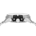 Diesel DZ4501 Mega Chief Chronograph Men's Watch – Silver Dial & Silver Stainless Steel Strap