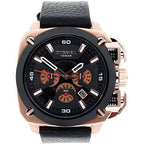 Diesel DZ7346 BAMF Chronograph Men's Watch – Black Dial & Black Leather Strap