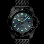 longines HydroConquest 39mm - Blue, Black Bezel on Mesh Bracelet