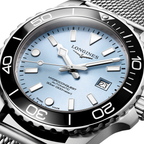 longines HydroConquest 42mm - Blue, Black Bezel on Mesh Bracelet