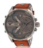 Diesel DZ7413 Mr. Daddy Chronograph Men's Watch – Grey Dial & Brown Leather Strap