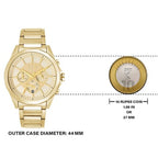 Armani Exchange Drexler AX2602 Men's Chronograph Watch – Gold Dial with Gold Stainless Steel Strap