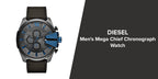 Diesel DZ4500 Mega Chief Chronograph Men's Watch – Black Dial & Black Nylon Strap