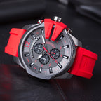 Diesel DZ4427 Mega Chief Chronograph Men's Watch – Black Dial & Red Silicone Strap