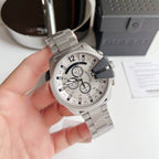 Diesel DZ4501 Mega Chief Chronograph Men's Watch – Silver Dial & Silver Stainless Steel Strap