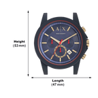 Armani Exchange Outerbanks AX1335 Men's Chronograph Watch – Blue Dial with Blue Silicone Strap