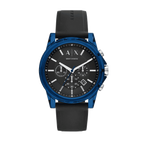 Armani Exchange Outerbanks AX1339 Men's Chronograph Watch – Black Dial with Black Silicone Strap
