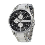 Armani Exchange Hampton AX2152 Men's Chronograph Watch – Black Dial with Silver Stainless Steel Strap