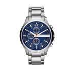 Armani Exchange Hampton AX2155 Men's Chronograph Watch – Blue Dial with Silver Stainless Steel Strap
