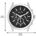 Armani Exchange Drexler AX2600 Men's Chronograph Watch – Black Dial with Silver Stainless Steel Strap