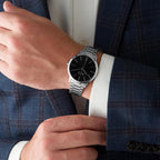 Armani Exchange Cayde AX2700 Men's Analog Watch – Black Dial with Silver Stainless Steel Bracelet