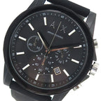 Armani Exchange Outerbanks AX1326 Men's Chronograph Watch – Black Dial with Black Silicone Strap