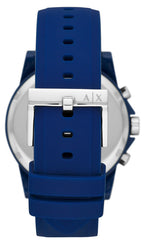 Men's Armani Exchange Outerbanks Chronograph Watch AX1327 – Blue Dial with Blue Silicone Strap