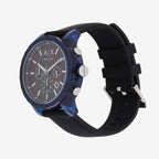 Armani Exchange Outerbanks AX1339 Men's Chronograph Watch – Black Dial with Black Silicone Strap