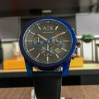 Armani Exchange Outerbanks AX1339 Men's Chronograph Watch – Black Dial with Black Silicone Strap