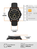 Armani Exchange Outerbanks AX1343 Men's Chronograph Watch – Black Dial with Black Silicone Strap