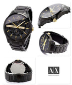 Armani Exchange Hampton AX2121 Men's Chronograph Watch – Black Dial with Black Stainless Steel Strap