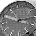 Armani Exchange Hampton AX2135 Men's Chronograph Watch – Grey Dial with Coordinated Grey Stainless Steel Strap