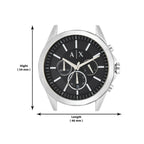 Armani Exchange Drexler AX2600 Men's Chronograph Watch – Black Dial with Silver Stainless Steel Strap
