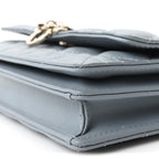 Lambskin Cannage Mini My Dior Top Handle Clutch Cloud Blue
