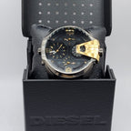 Diesel DZ7377 Uber Chief Two-Hand Men's Watch – Black Dial & Black Leather Strap