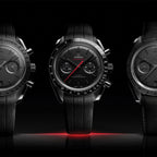 OMEGA Speedmaster Dark Side of the Moon Black Ceramic 44.25mm - Full Black w/ Red Seconds Hand on Rubber Strap