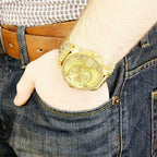 Diesel DZ7287 Big Daddy Analog Men's Watch – Gold Dial & Gold Stainless Steel Strap