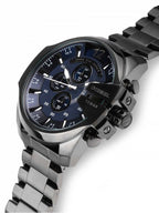 Diesel DZ4329 Mega Chief Chronograph Men's Watch – Blue Dial & Black Stainless Steel Strap